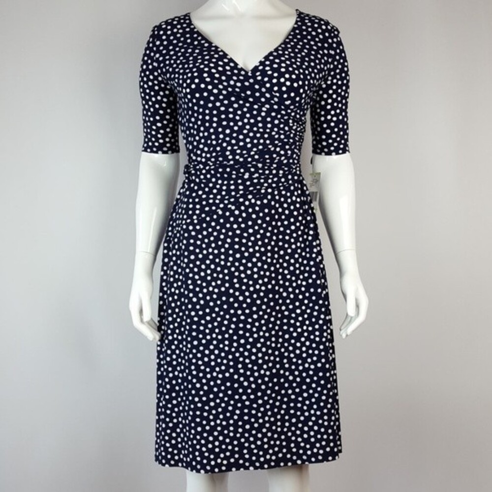 NEW Jones Wear Navy Polkadot Dress